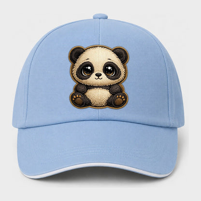 Baby Giant Panda Cub Contrast Trim Cap – Sky Blue