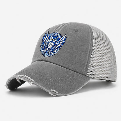 Greece Minimal Emblem Country Logos Washed Trucker Hat – Grey