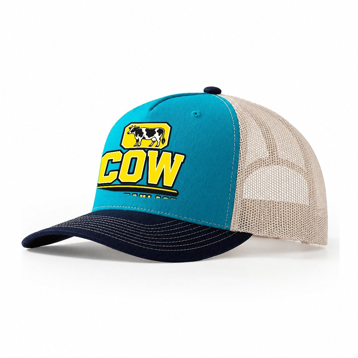 Cow Bulk Haulage Heavy Duty Trucker Hat – Teal Navy