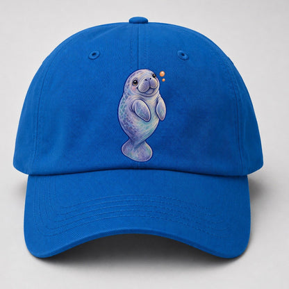 Manatee Upward Float Sea Sprite Baseball Cap – Blue
