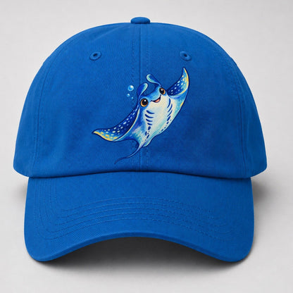 Manta Ray Upward Glide Sea Sprite Baseball Cap – Blue