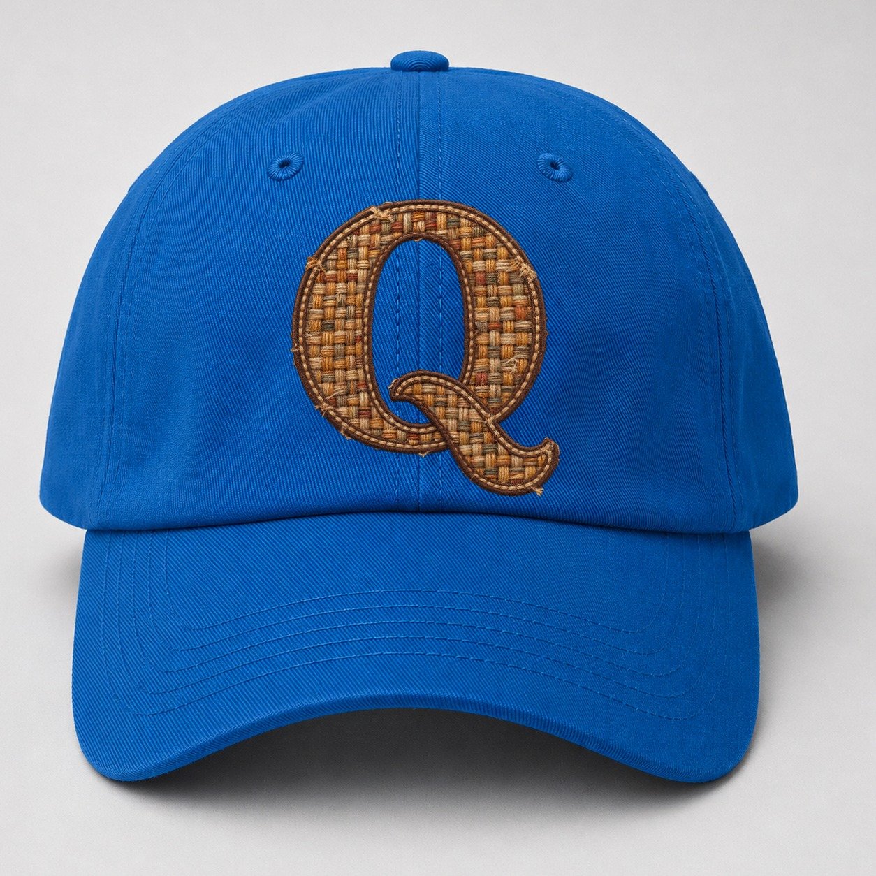 Woven Tweed Q Monogram Baseball Cap – Blue