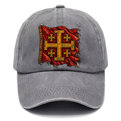 Sun Bleached Linen Flag Jerusalem Cross Classic Cap – Urban Haze