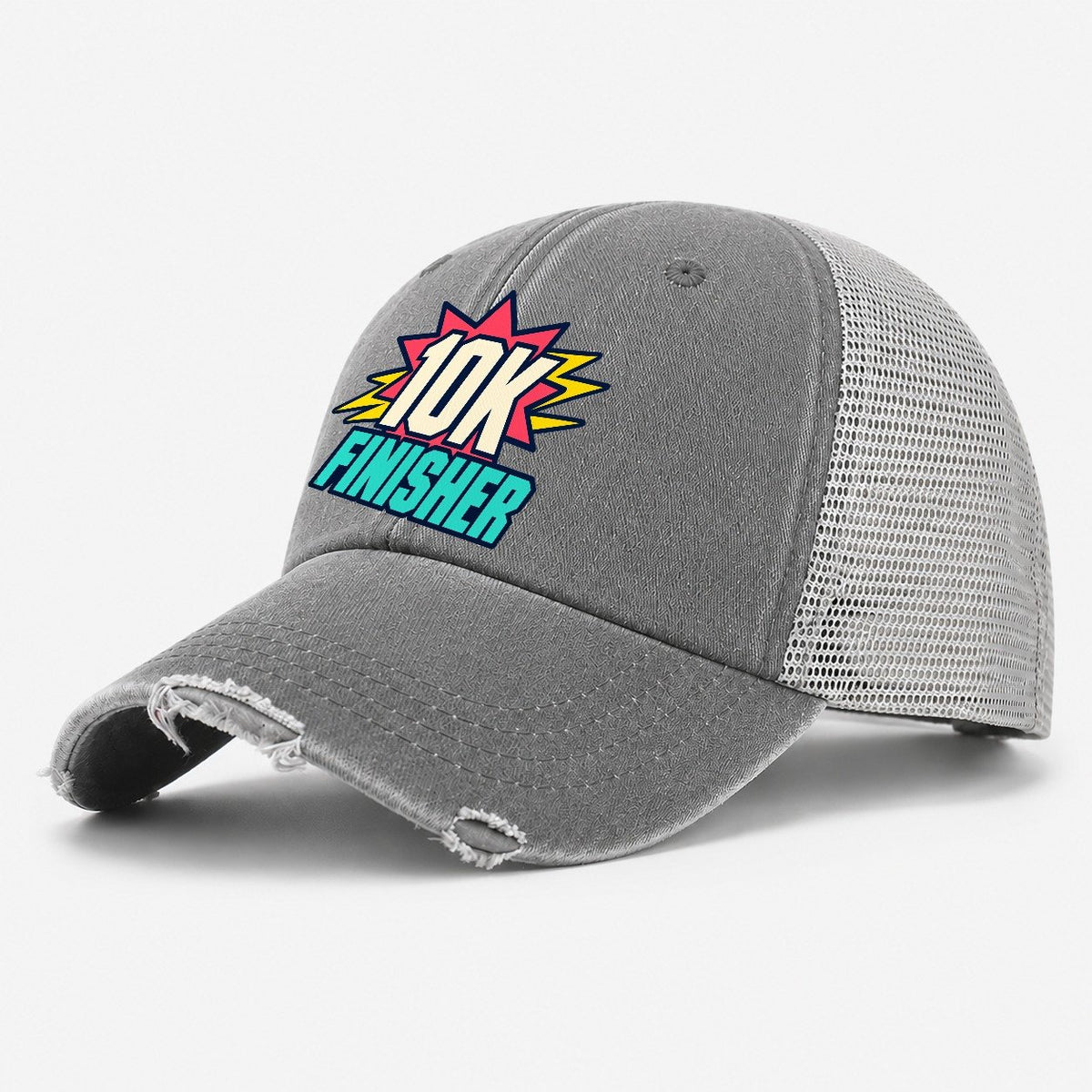 10K Finisher 90S Running Clubs Washed Trucker Hat – Grey