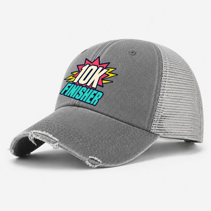 10K Finisher 90S Running Clubs Washed Trucker Hat – Grey