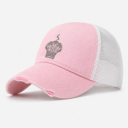 Chef Hat Steam Washed Trucker Hat – Light Pink