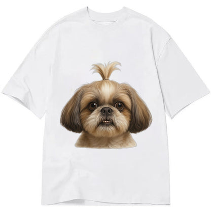 Shih Tzu Underbite Large Eyes Hair In Topknot Imperial Beari Classic T-shirt – White