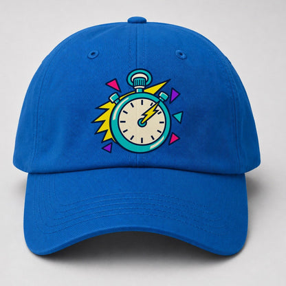 Lightning Stopwatch 90S Running Clubs Baseball Cap – Blue