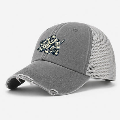 Hockey Goalie Right Hand Catch Washed Trucker Hat – Grey