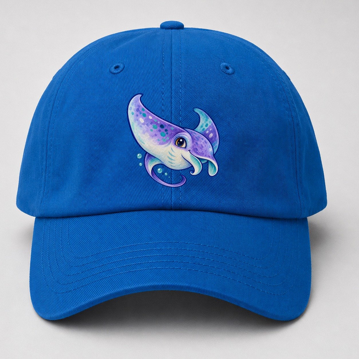 Manta Ray Barrel Turn Sea Sprite Baseball Cap – Blue