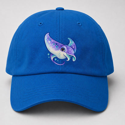 Manta Ray Barrel Turn Sea Sprite Baseball Cap – Blue