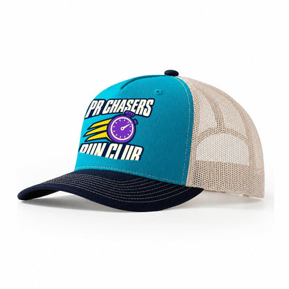 Pr Chasers Run Club 90S Running Clubs Trucker Hat – Teal Navy