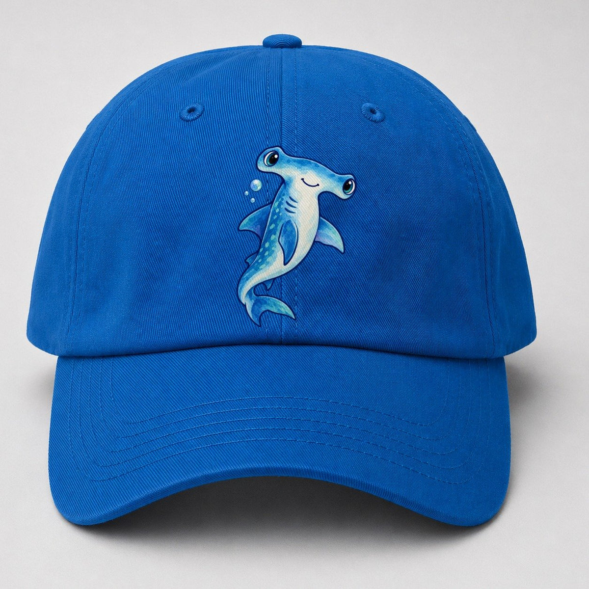 Hammerhead Shark Upward Swim Sea Sprite Baseball Cap – Blue