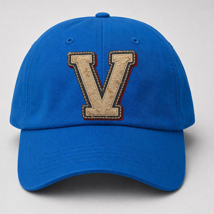 Varsity Chenille V Monogram Baseball Cap – Blue