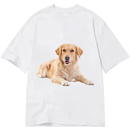 Golden Retriever Laying Dow Classic T-shirt – White