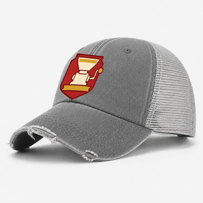 Grain Mill Crest Washed Trucker Hat – Grey