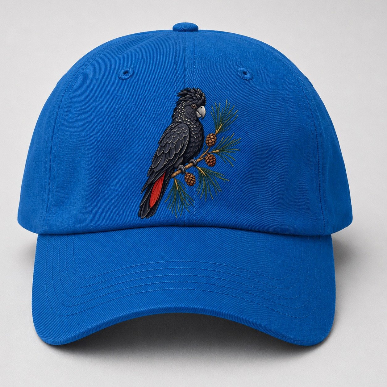 Glossy Black Cockatoo And She Oak Cones Australia Cultural Icons Baseball Cap – Blue