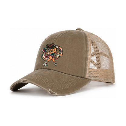 Backhand Winner Pickleball Life Women's Ponytail Trucker Hat – Taupe Khaki