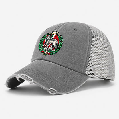 Italy Minimal Emblem Country Logos Washed Trucker Hat – Grey