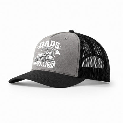 Dads Office Hours Golf Life Trucker Hat – Grey Black