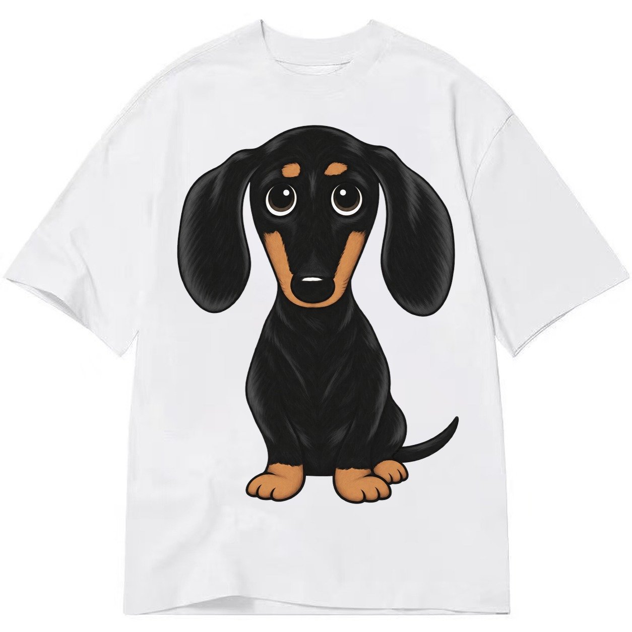 Vintage Style Dachshund Print Classic T-shirt – White