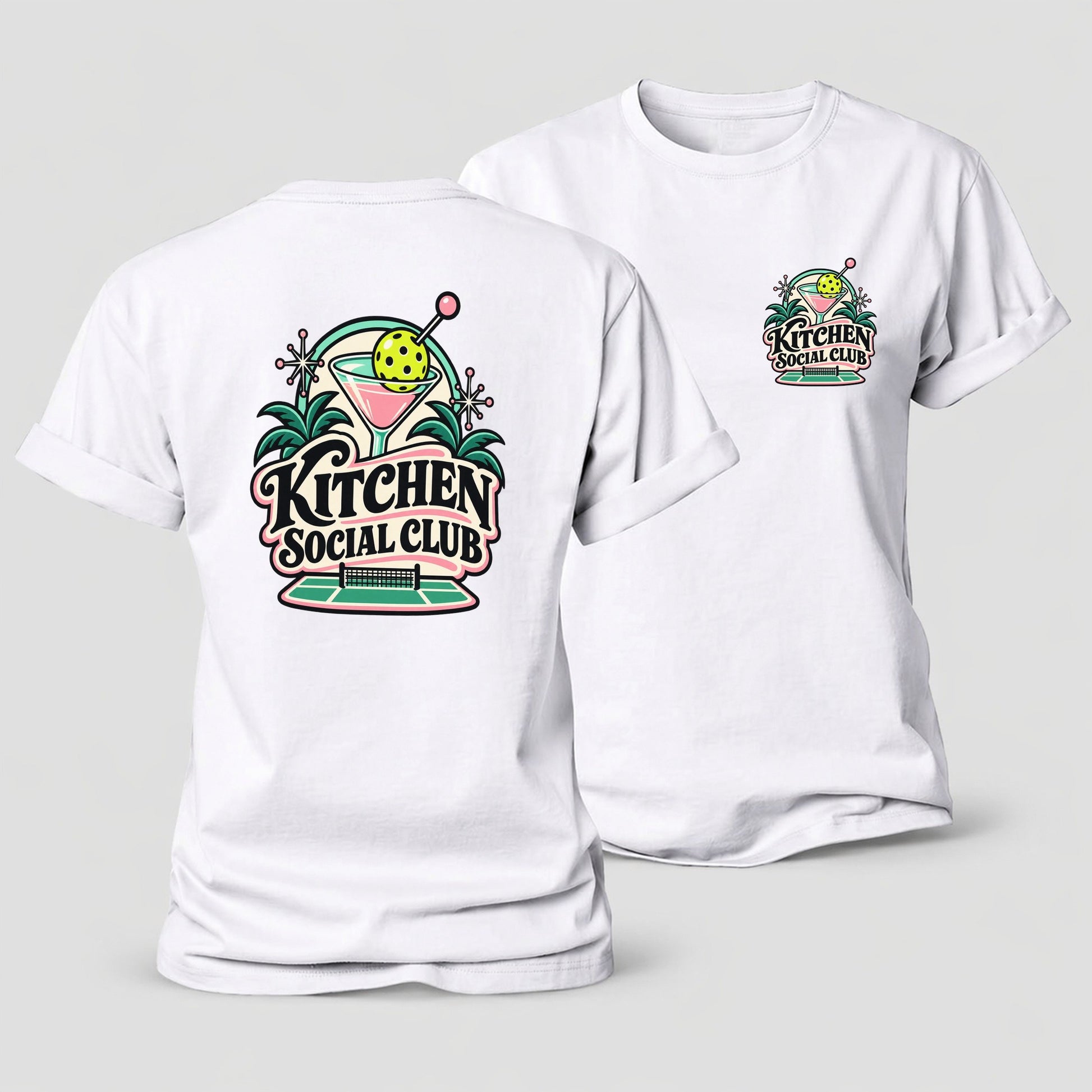 Kitchen Social Club Pickleball Life Women's Cotton T-Shirt – White