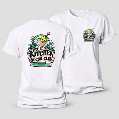 Kitchen Social Club Pickleball Life Women's Cotton T-Shirt – White