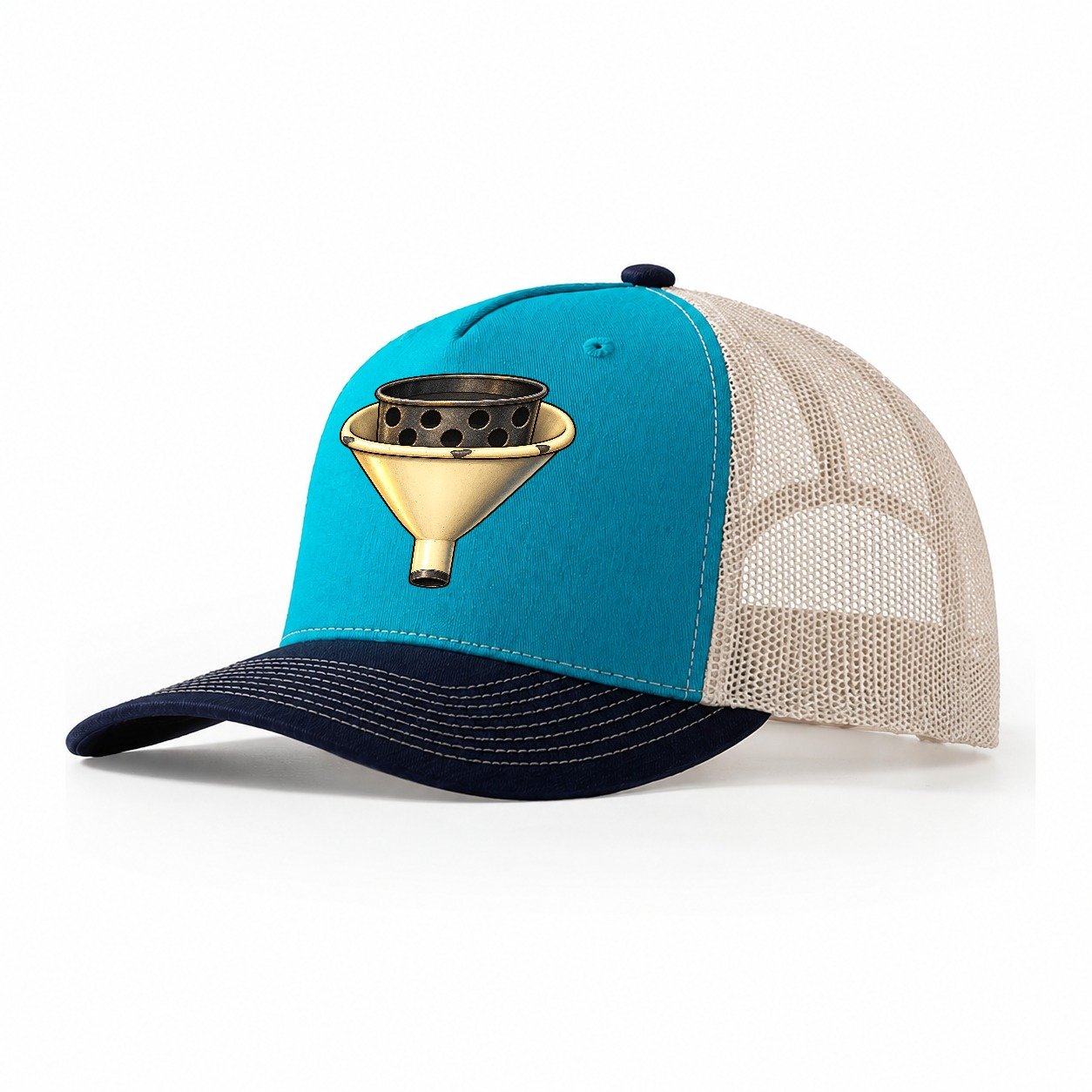 Brewing Funnel And Strainer Brew Day Trucker Hat – Teal Navy