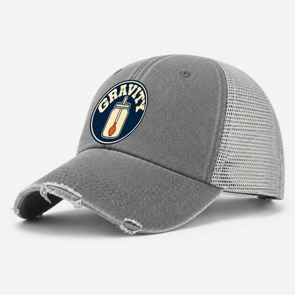 Gravity Reading Washed Trucker Hat – Grey