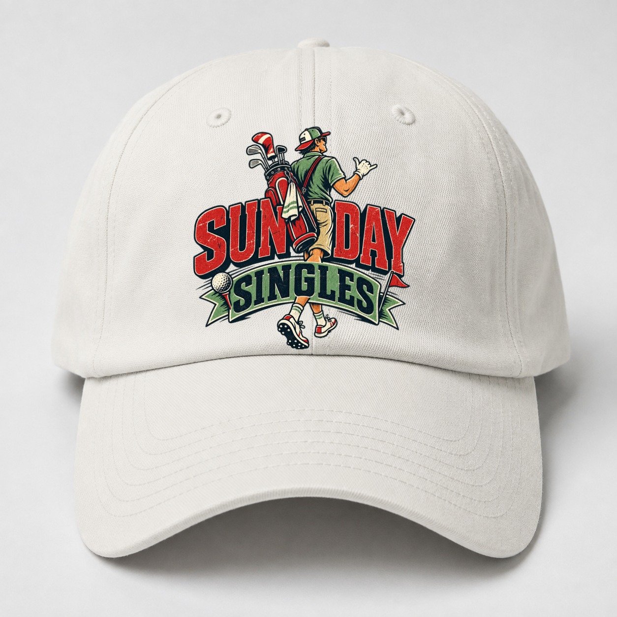 Sunday Singles Golf Life Baseball Cap – Off White