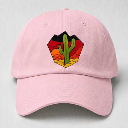 Saguaro Sunset Silhouette Baseball Cap – Pink