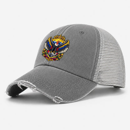 Colombia Heraldic Crest Country Logos Washed Trucker Hat – Grey