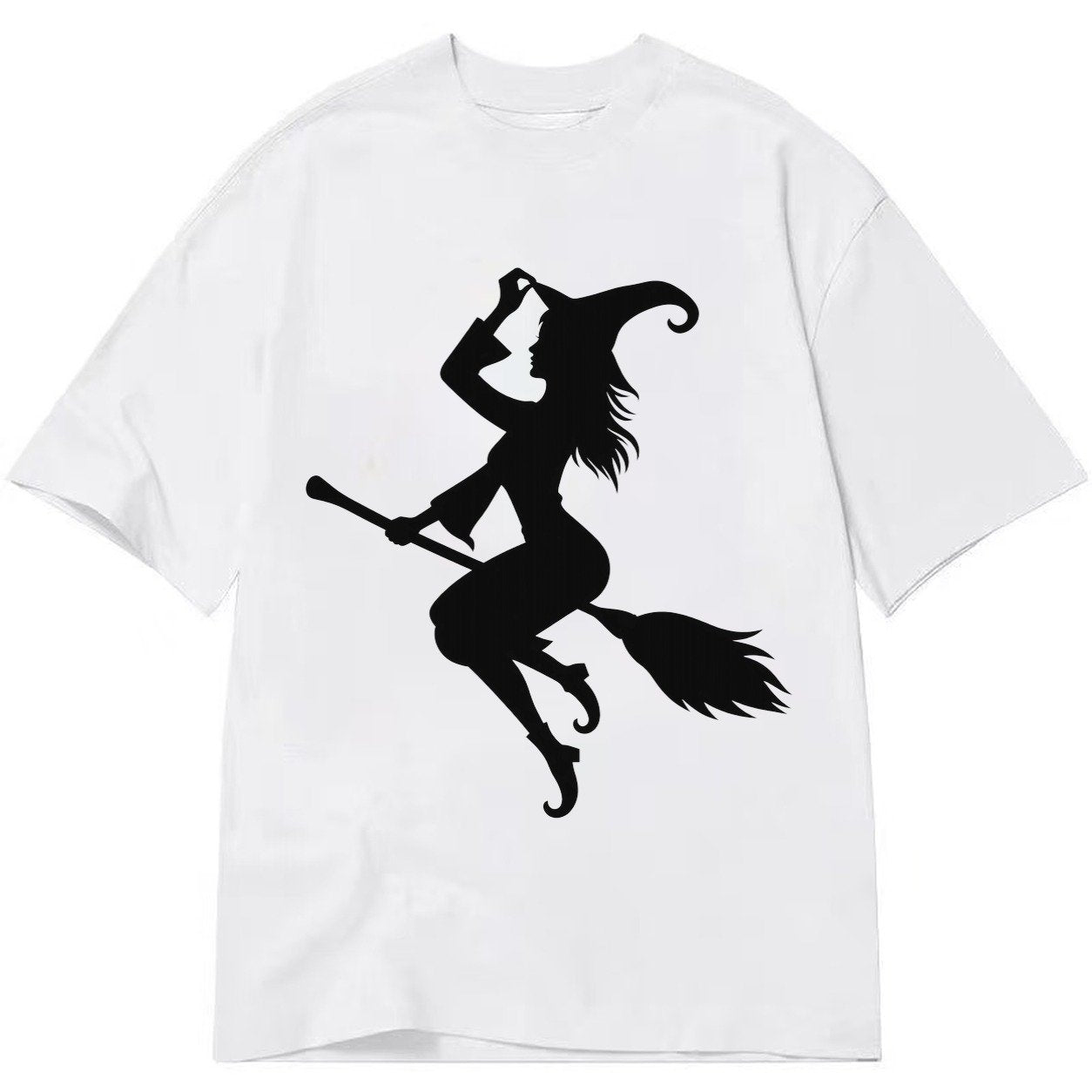 202308151409 Witch On Broom 4 Classic T-shirt – White
