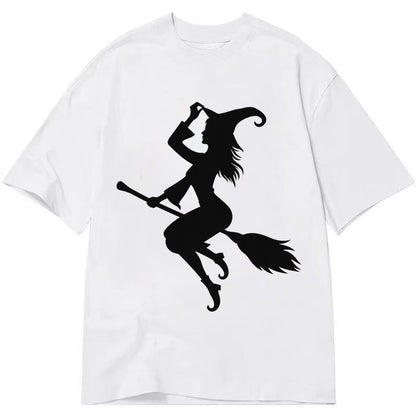 202308151409 Witch On Broom 4 Classic T-shirt – White