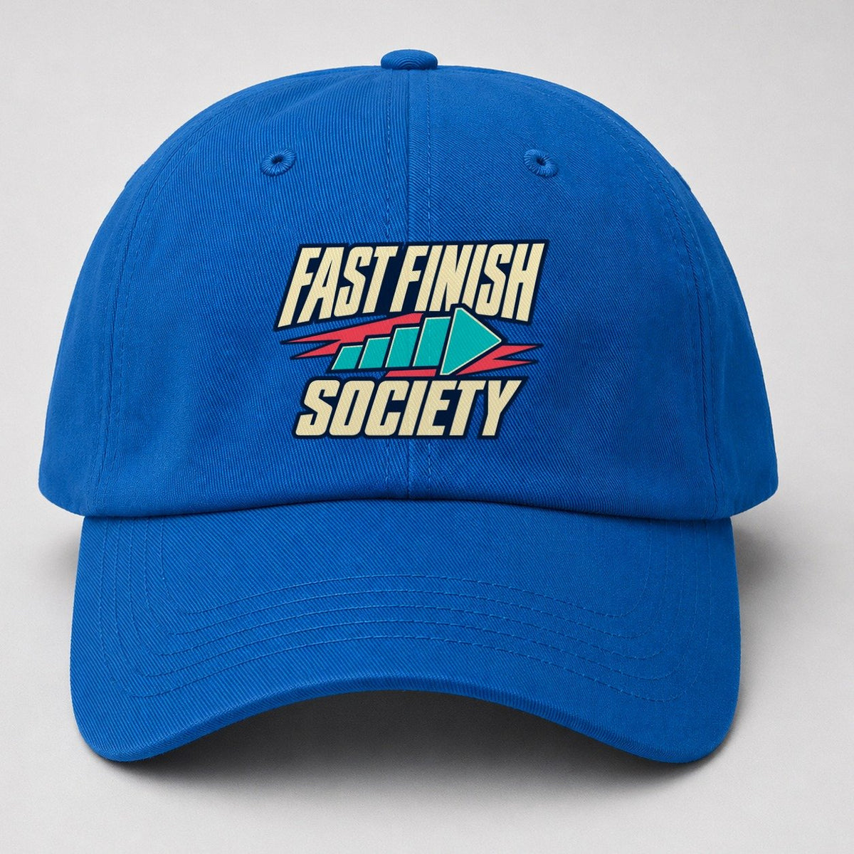 Fast Finish Society 90S Running Clubs Baseball Cap – Blue