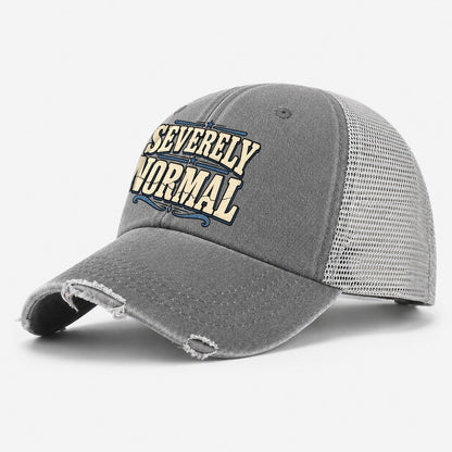 Severely Normal American Wit Washed Trucker Hat – Grey