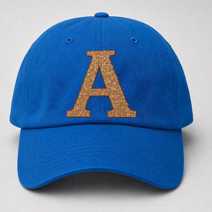 Woven Tweed A Monogram Baseball Cap – Blue