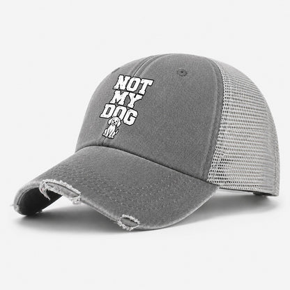 Not My Dog Washed Trucker Hat – Grey