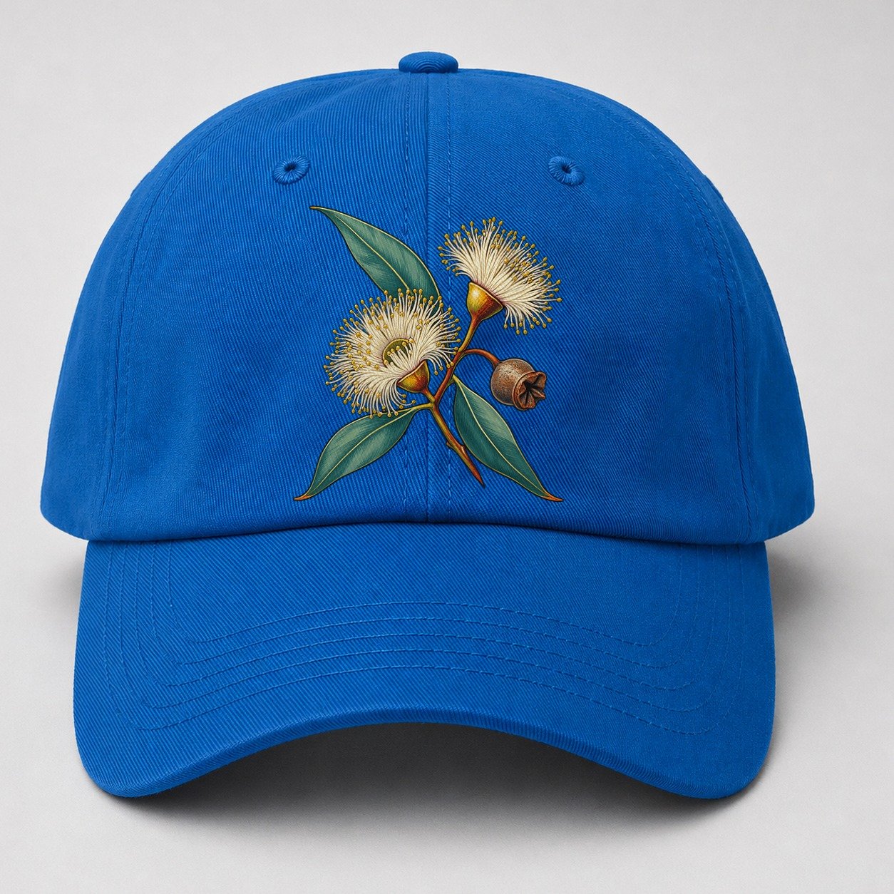 Tasmania Blue Gum Blossom And Capsule Australia Cultural Icons Baseball Cap – Blue