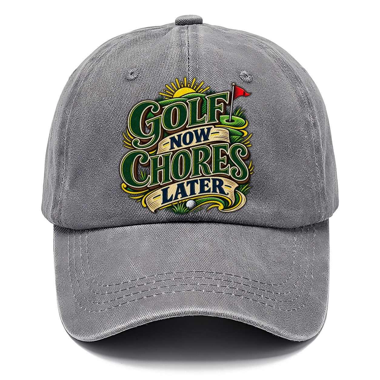 Golf Now Chores Later Retired Living Classic Cap – Urban Haze