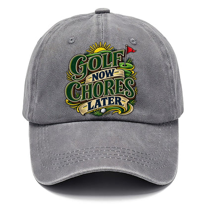 Golf Now Chores Later Retired Living Classic Cap – Urban Haze