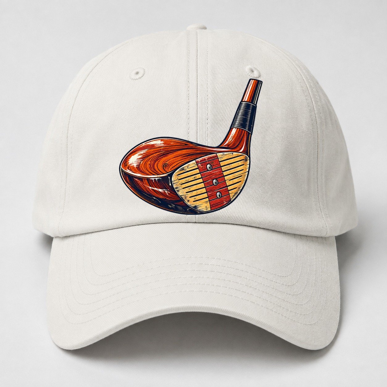 Vintage Club Head Golf Life Baseball Cap – Off White