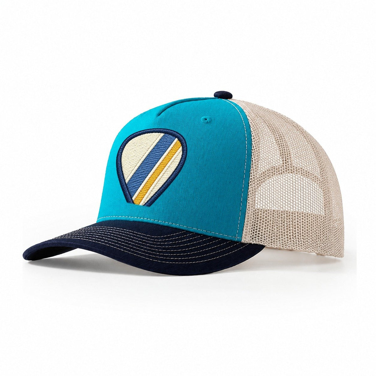 Guitar Pick Tiny Solo Marks Trucker Hat – Teal Navy