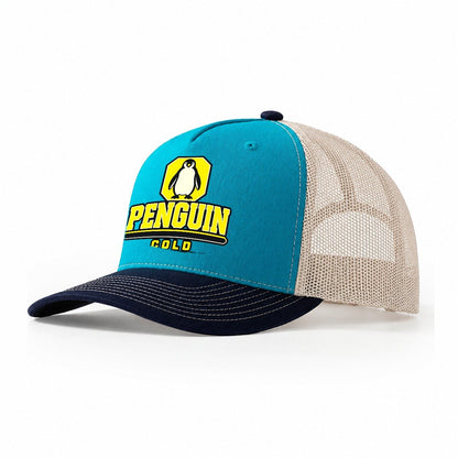 Penguin Cold Weather Heavy Duty Trucker Hat – Teal Navy