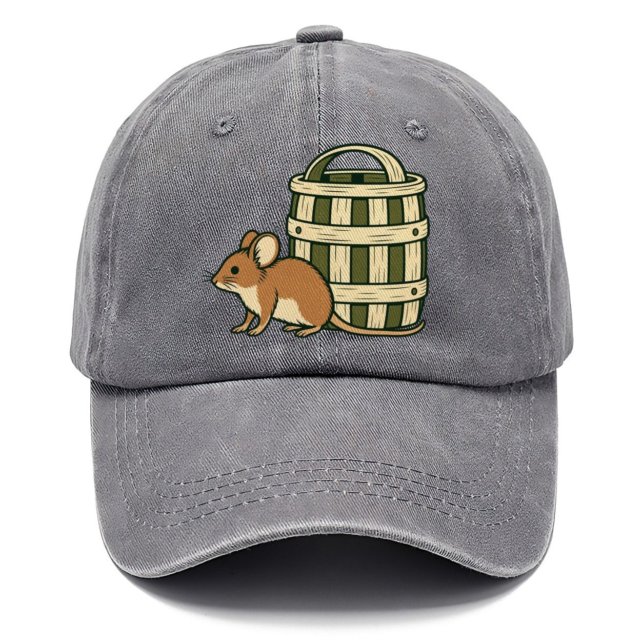 Field Mouse And Basket Foraging And Mycology Classic Cap – Urban Haze