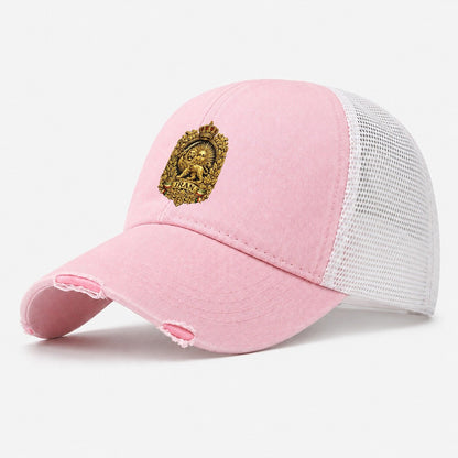 Iran Lion Sun Badge Washed Trucker Hat – Light Pink