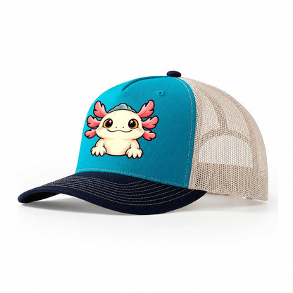 Tank Room Axolotl Aquarium Keeping Trucker Hat – Teal Navy