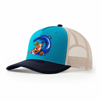 Cobalt Brush Wave Clay Color Makers Trucker Hat – Teal Navy