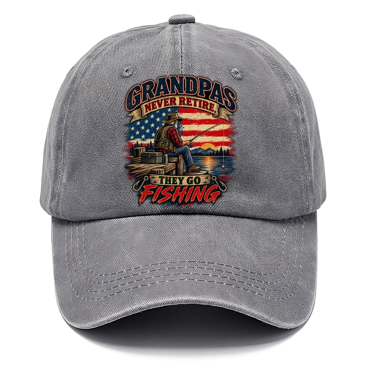 Grandpas Never Retire They Go Fishing Old Man Strong Classic Cap – Urban Haze