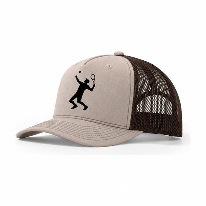 Left Handed Tennis Server Trucker Hat – Khaki Brown